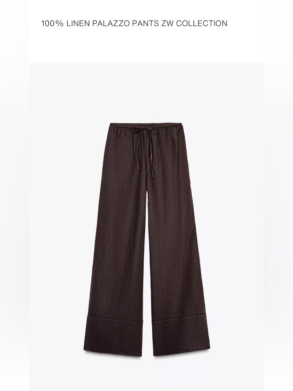 Zara 100% linen palazzo pants